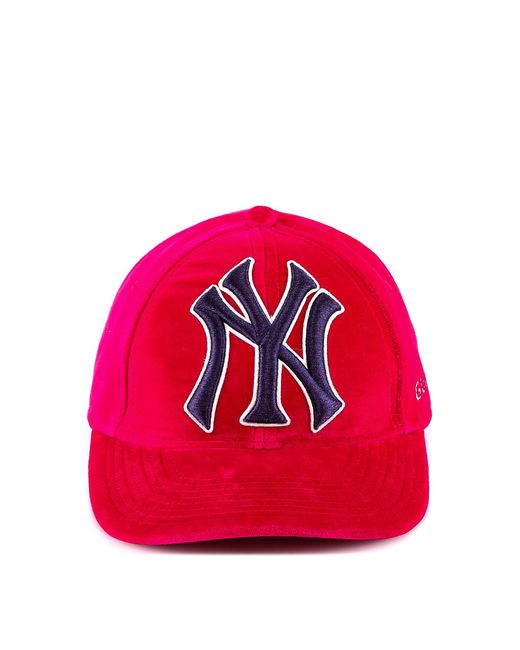 Gucci Pink New York Yankees Embroidered Cap for men