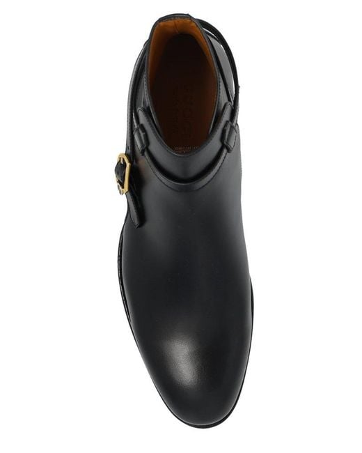 Gucci Black Leather Ankle Boots for men