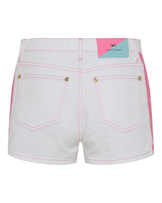 Chiara Ferragni Side-striped Denim Shorts in Blue | Lyst Canada