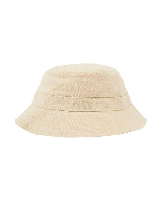 The North Face Natural Bucket Hat With Tonal Logo Embroidery In Cotton Man for men
