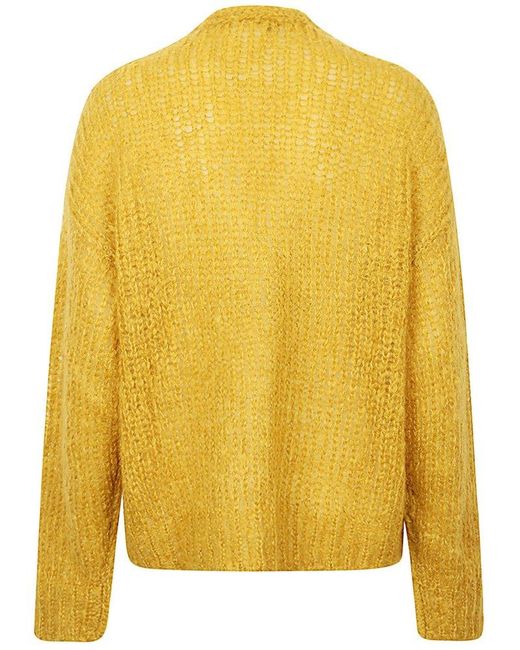 Weekend by Maxmara Yellow Oversized Ribbed-knit Cardigan