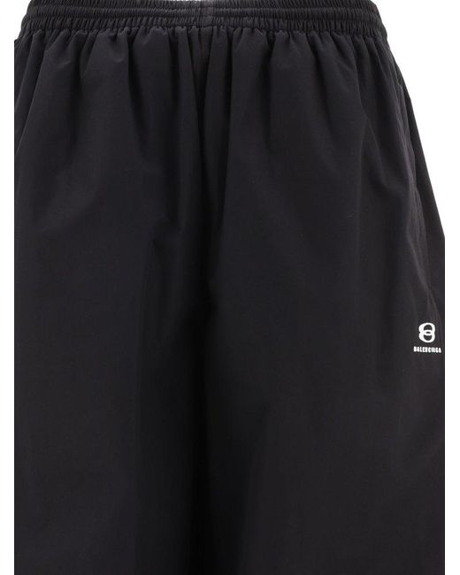 Balenciaga Black Logo Embroidered Track Pants for men