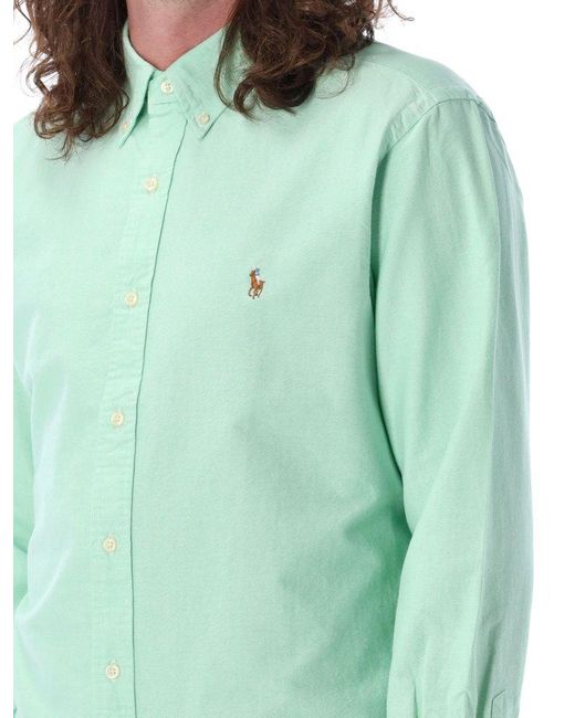 Polo Ralph Lauren Green Polo Pony-embroidered Buttoned Shirt for men