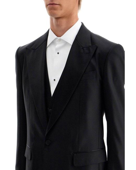 Dolce & Gabbana Black Wool And Silk Tuxedo Suit for men