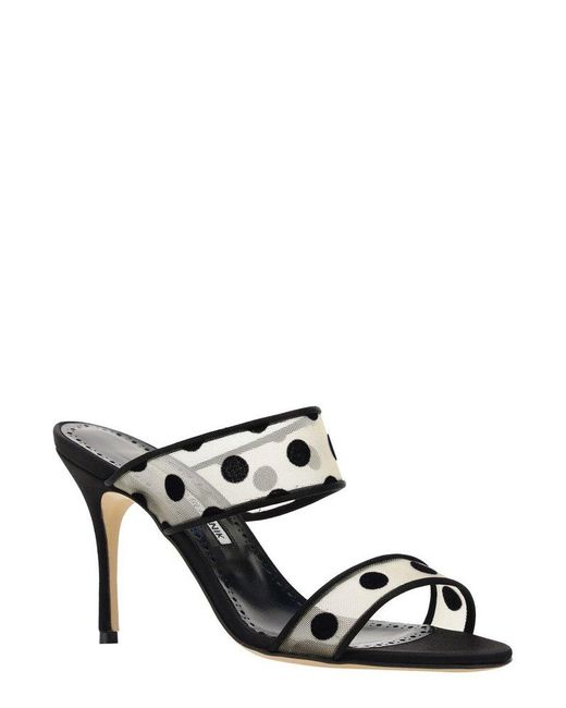 Mesh polka shop dot heels