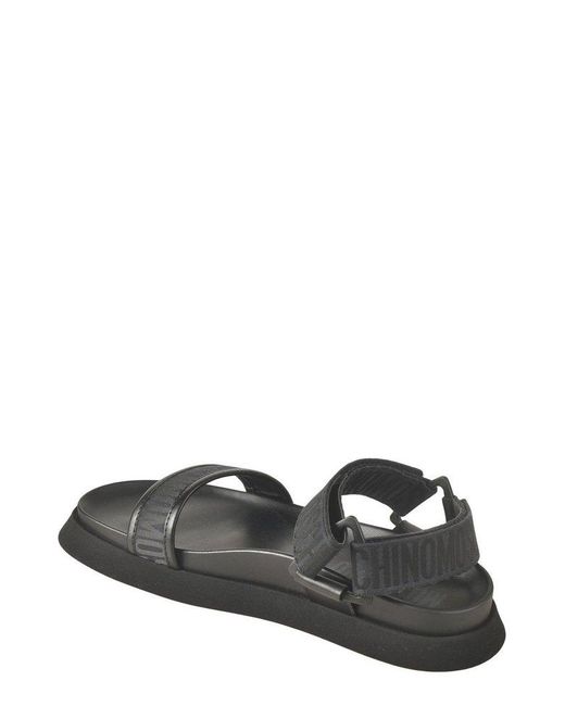 Moschino Black Open Toe Touch-strap Sandals for men