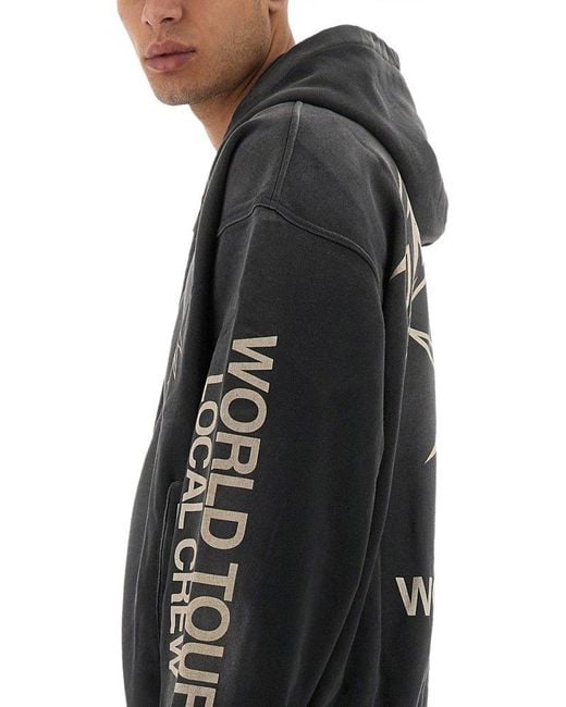 Represent Black Oversized Zip-Up Hoodie With Bold Graphics