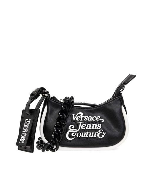Versace Jeans Black Logo Patch Mini Tote Bag