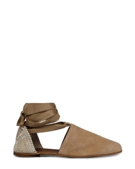 Castaner Brown Gala Lace-Up Flat Shoes
