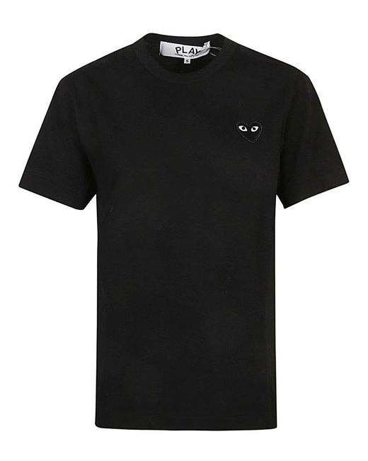 COMME DES GARÇONS PLAY Black Logo Embroidered T-shirt