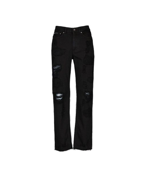 Dolce & Gabbana Black Ripped Boyfriend Jeans