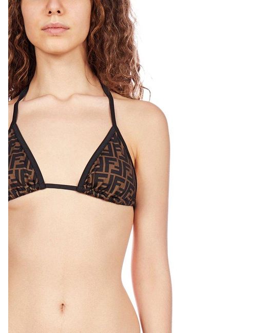 Fendi Monogram Printed Two Piece Bikini Set in White Lyst