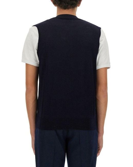 Ballantyne Blue Basolan Sleeveless Cardigan for men