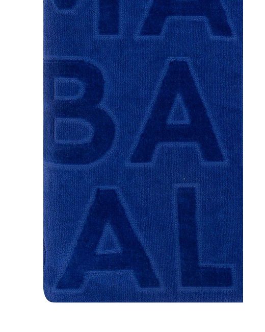 Balmain Blue Logo Printed Beach Towel for men