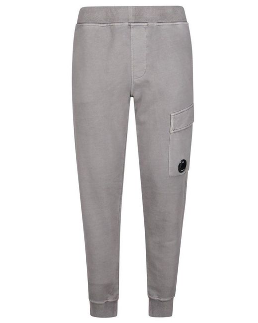 C P Company Gray Logo Patch Track Pants for men