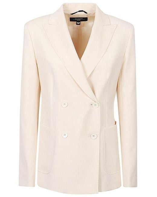 Weekend by Maxmara Natural Double-breasted Tailored Blazer
