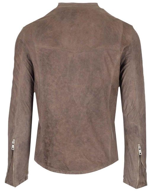 Giorgio Brato Brown Zip-up Straight Hem Jacket for men