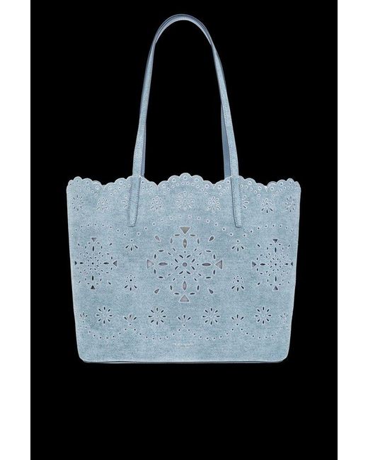 Kate Spade Black Laser-Cut Large Tote Bag