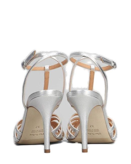The Seller White High-Heeled Buckle-Fastened Sandals