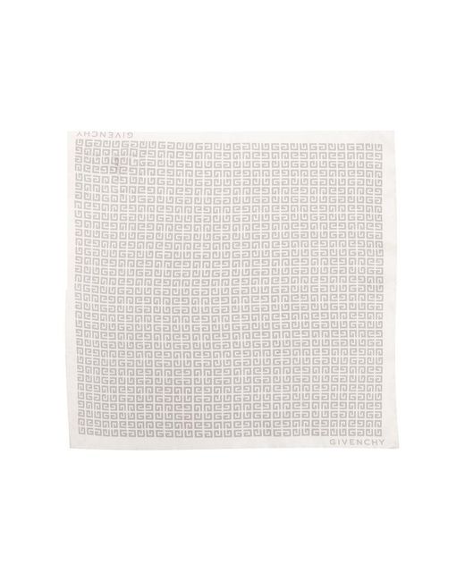 Givenchy White Silk Pocket Square, for men