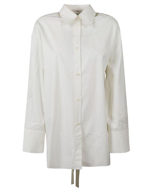 Rohe White Open Back Buttoned Mini Shirt Dress