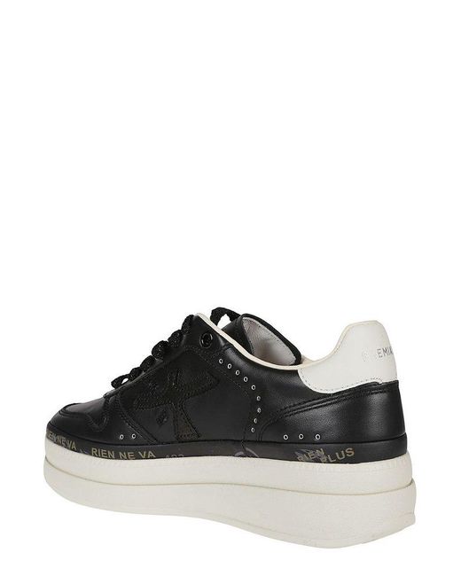 Premiata Black Micol Lace-Up Sneakers