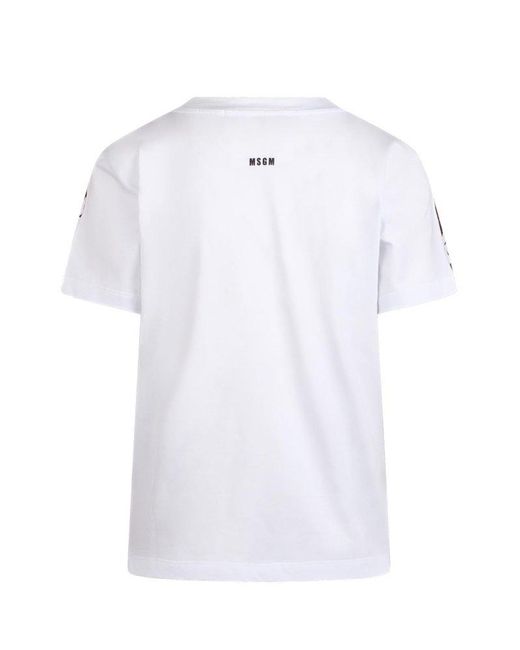 MSGM White Floreal T-Shirt