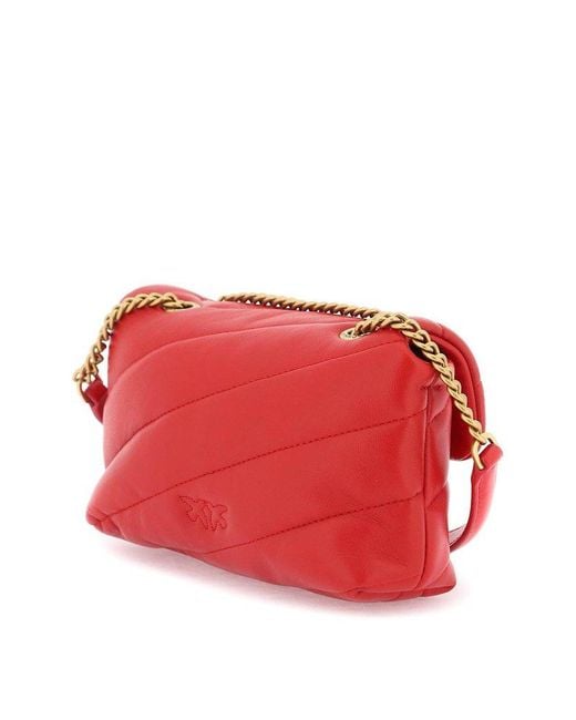 Pinko Red Love Baby Puff Quilt Bag