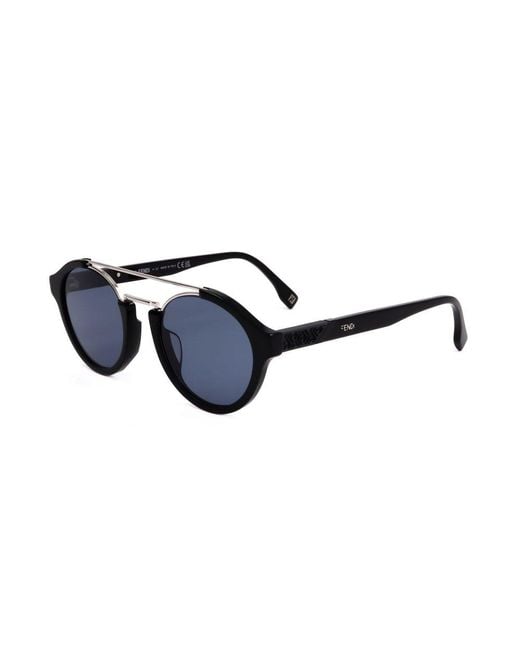 Fendi Blue Round Frame Sunglasses for men