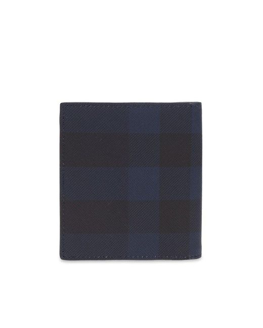 Men Plaid Pattern Fold Long Wallet