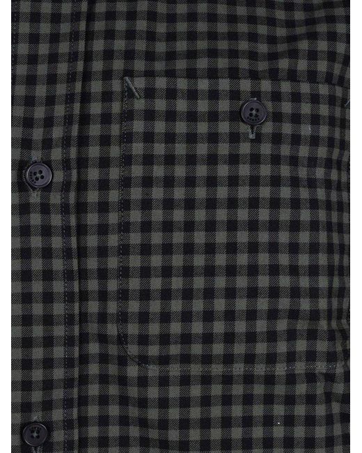 KENZO Black Checked Buttoned Shirt for men
