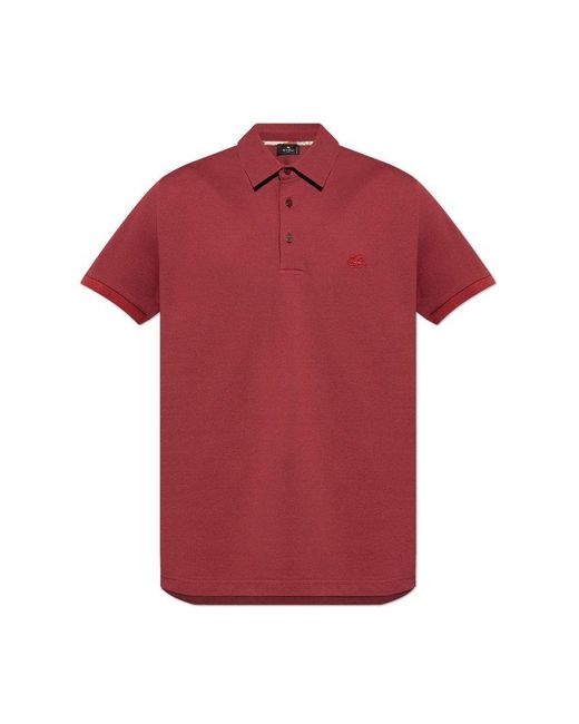 Etro Red Cotton Polo By , for men