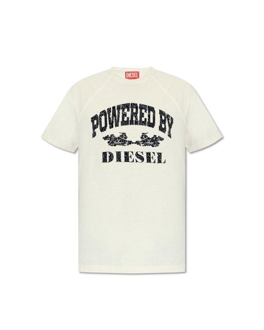 DIESEL White 't-rust' T-shirt, for men