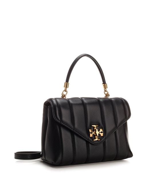 Tory Burch Black Kira Quilted Foldover Tote Bag