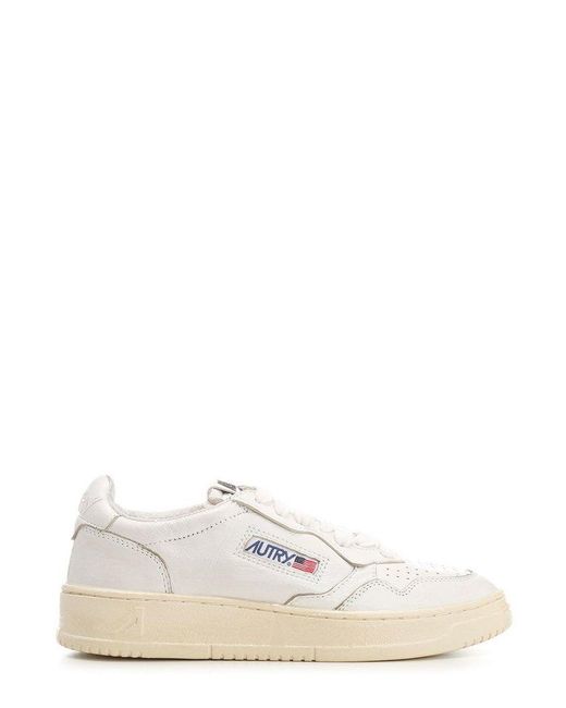Autry White Medalist Lace-up Sneakers