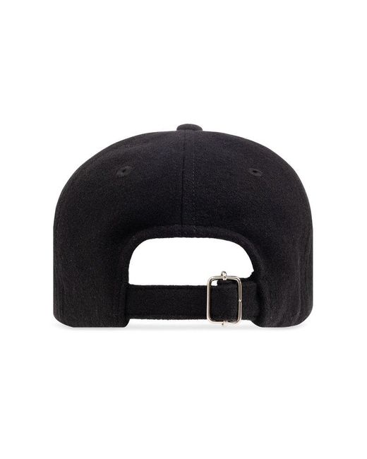 A.P.C. Black ‘Charlie’ Wool Baseball Cap for men