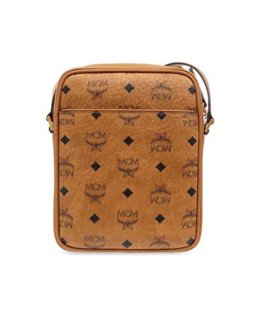 MCM Logo Plaque Zip Up Crossbody Bag in Brown for Men Lyst Canada