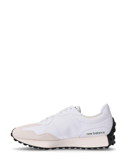 New Balance White 327 Lace-Up Sneakers for men