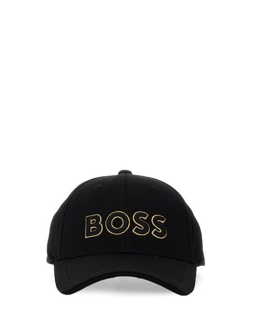 Boss Black Logo Embroidered Knitted-Piqué Six-Panel Cap for men