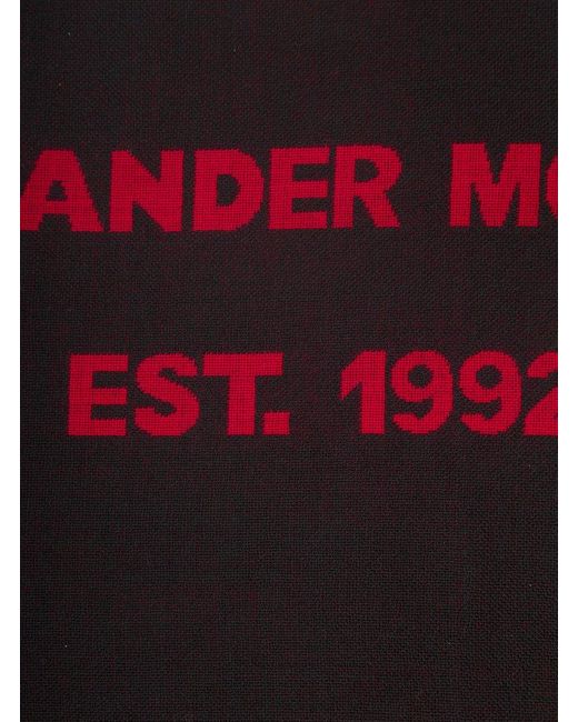 Alexander McQueen Blue Oversized Graffiti Logo Scarf for men