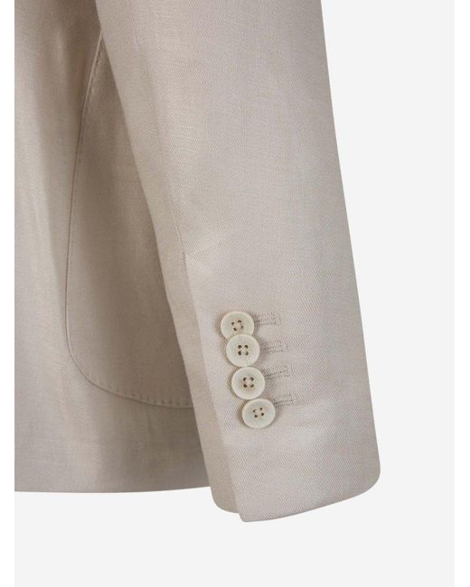 Lardini White Linen Blend Blazer for men