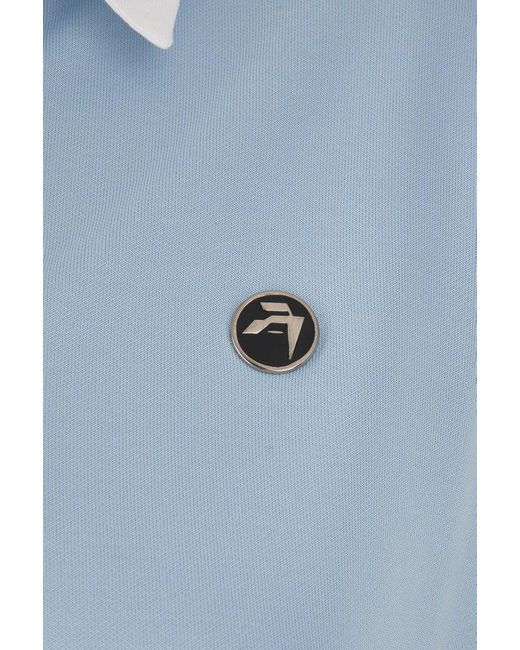 Ambush Blue Logo Plaque Long Sleeved Polo Shirt