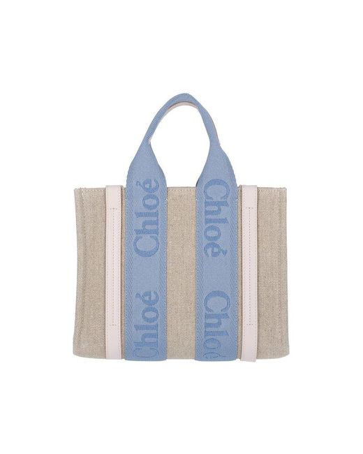 Chloé Blue 'woody' Small Tote Bag