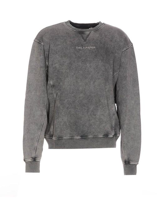 Daily Paper Gray Roshon Logo-embroidered Crewneck Sweatshirt for men