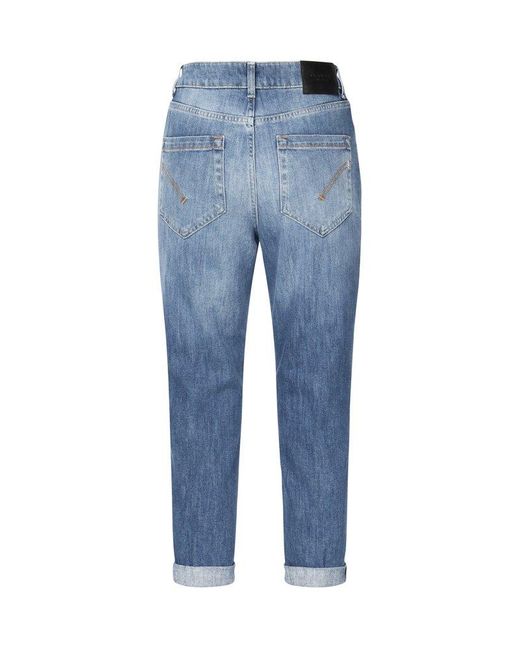 Dondup Blue Buttoned High-Rise Jeans