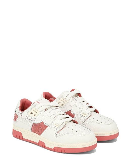 Acne White Panelled Low-Top Sneakers