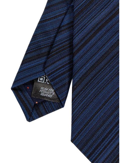 Paul Smith Blue Signature Stripe Logo Patch Tie for men