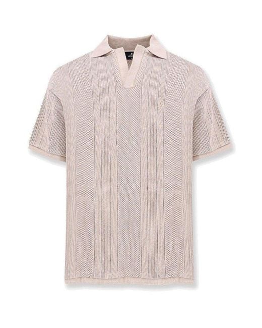 Represent Pink Open Stitch Polo Shirt for men