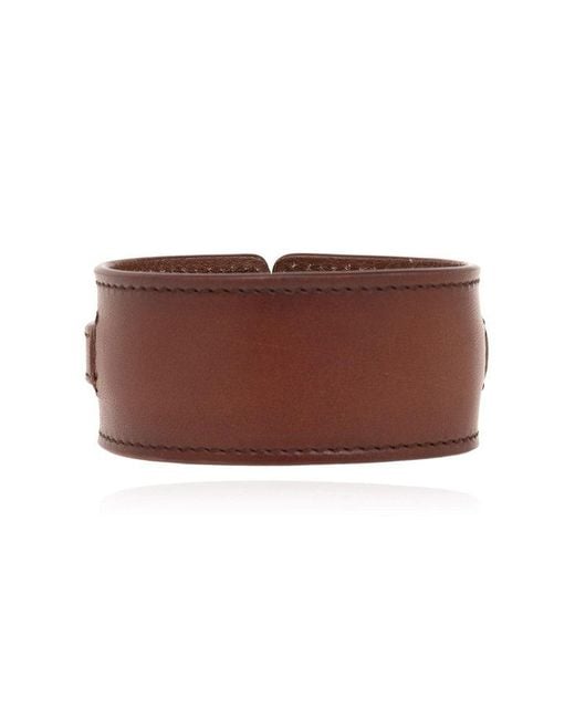Saint Laurent Brown Leather Bracelet,