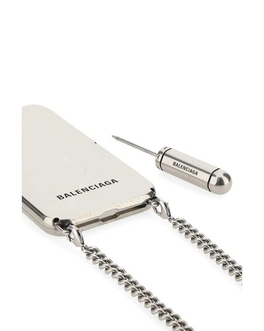 Balenciaga Metallic Logo Chain Iphone 12 Case